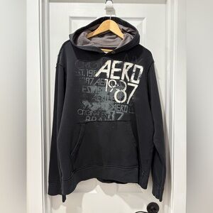 Vintage Y2K Aeropostale Black Hoodie Men’s XL pullover 2009